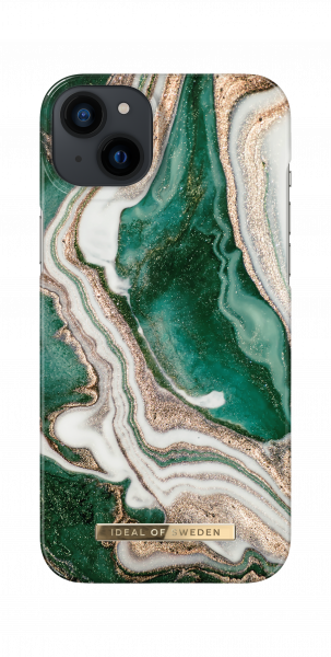 iDeal of Sweden iPhone 14 Plus Fashion Back Case Golden Jade Marble
